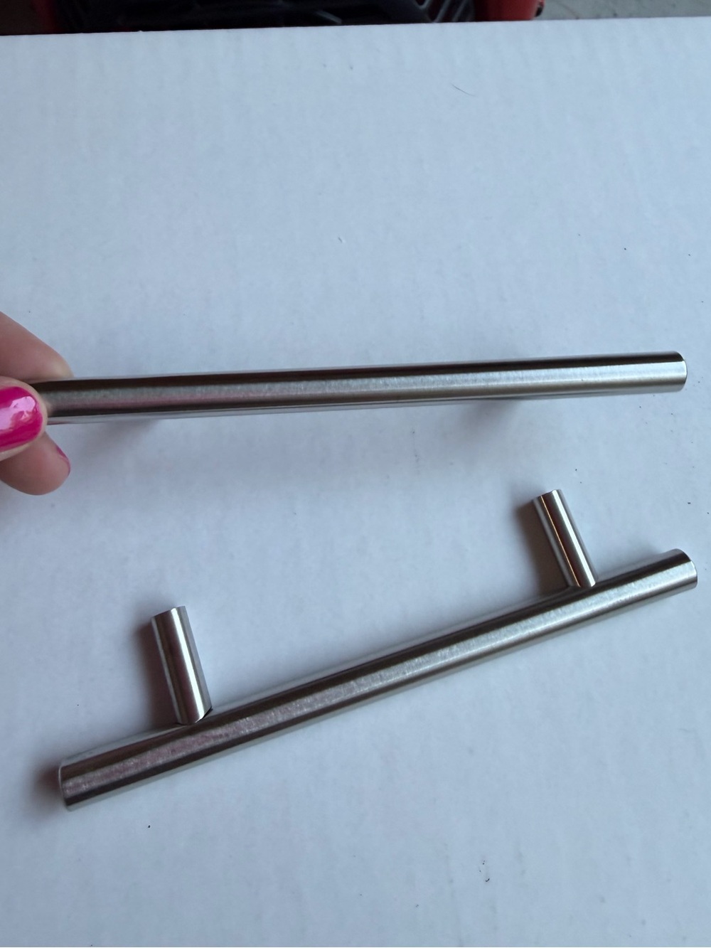 Stainless Steel T-Bar Cabinet Pulls - Brushed Metal Set of 13-NEW